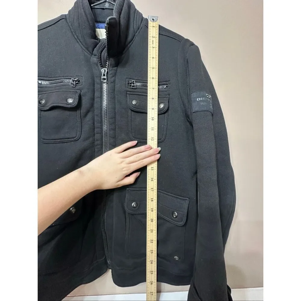 DIESEL Four Pocket Quilted Insulated Vintage Inspired Black Jacket Men's Medium